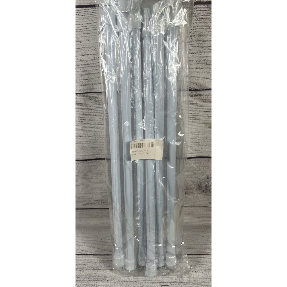 NWT Adjustable Tension Rods Set Of 6 White 15.75" Extendable